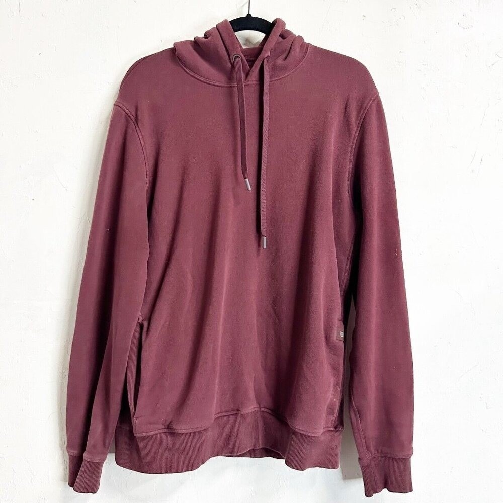 Mack Weldon Mens ACE Full Zip Hooded Sweatshirt Size Medium Maroon Red